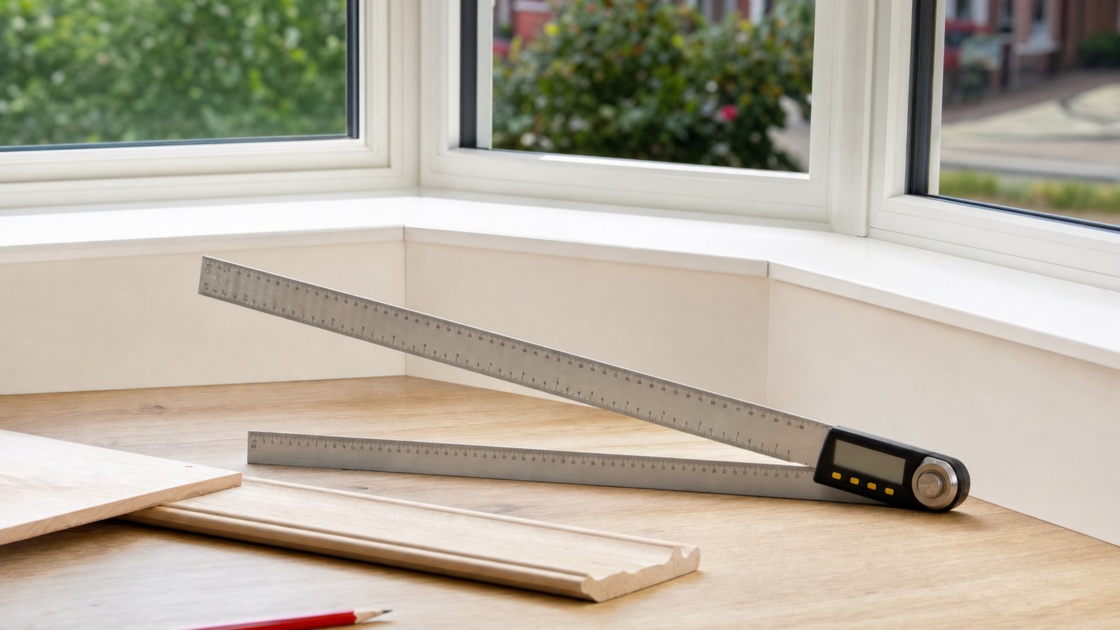 digital angle finder in a clean UK lifestyle scene